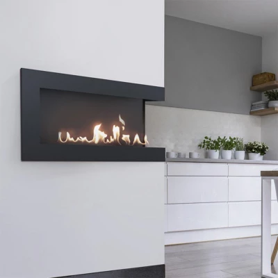 Høyrevendt innebygd etanolpeis 90cm 