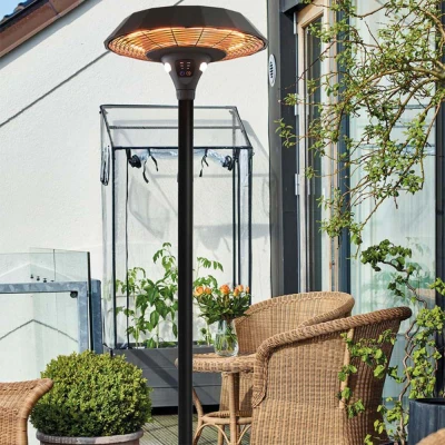 Gulvmodell terrassevarmer svart