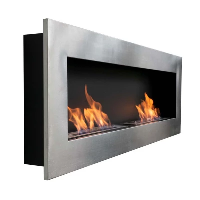 Murus 1600 cm børstet stål biopeis til montering på vegg