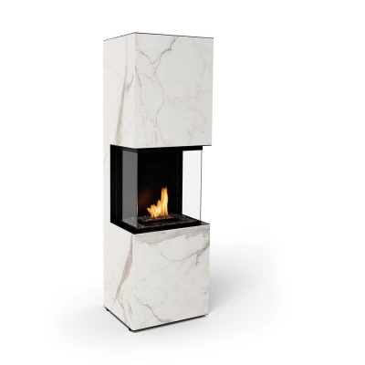 Planika Rock Daze og Laurent automatisk BEV biopeis med Dekton ramme i marmorlook Planika Rock Daze og Laurent automatisk BEV biopeis med Dekton ramme i marmorlook