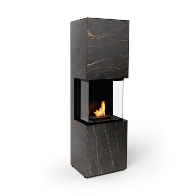Planika Rock Daze og Laurent automatisk BEV biopeis med Dekton ramme i marmorlook Planika Rock Daze og Laurent automatisk BEV biopeis med Dekton ramme i marmorlook
