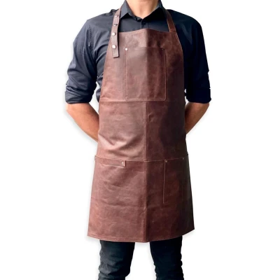 Lærforkle i brunt Stuff Design Stuff Design brunt grillforkle i skinn