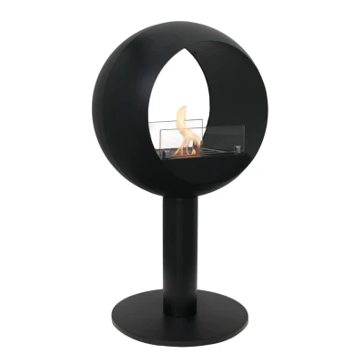 Edmonton 2-sidig frittstående - Kuppelformet frittstående biopeis med flammer synlig fra 2 sider. Edmonton 2-sidig frittstående - Kuppelformet frittstående biopeis med flammer synlig fra 2 sider.