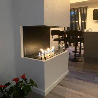 Foco Three 800 - 3-sidig innebygd biopeis Foco Three 800 3-sidig biopeis, innebygging i utstående vegger.