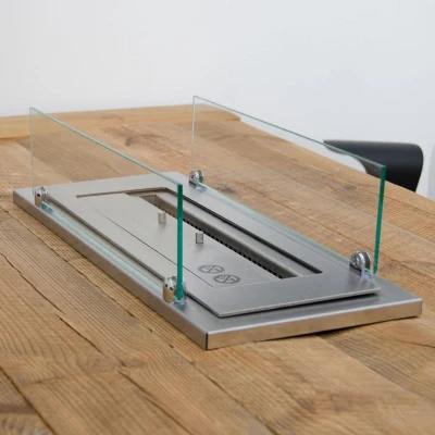 Stålramme med glass til 100 cm superior brenner | Biopeiser Stålramme med glass på to sider - 100 cm brannkar