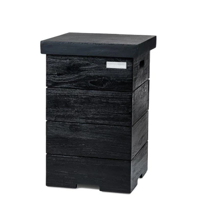 LPG-gassflaske-deksel - Svart teak - Størrelse: 41x41x62 cm Gassflaskeskjuler i svart teak