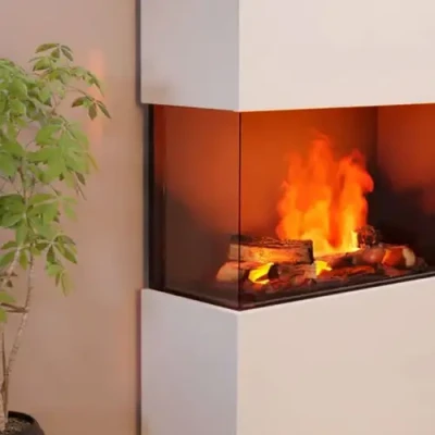 Glow Fire glasspanel for vanndamppeiser