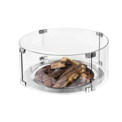 Glass tilbehør til liten rund gasspeis