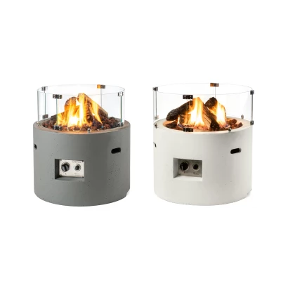 Glass tilbehør til liten rund gasspeis