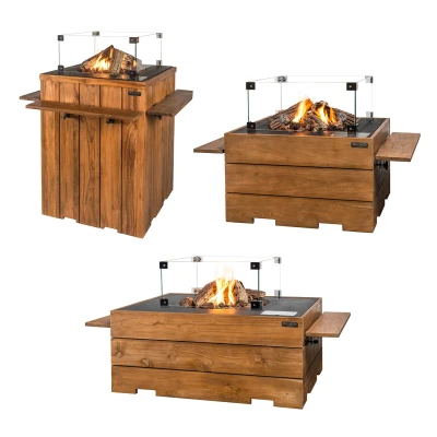 Sidebord i teak til gasspeis-bord