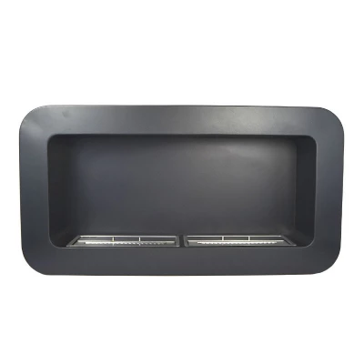 Svart rektangulær buet biopeis