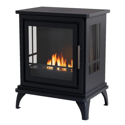 ScandiFlames Nashville i svart ScandiFlames Nashville - Frittstående bioetanolpeis i vedovndesign med svart finish