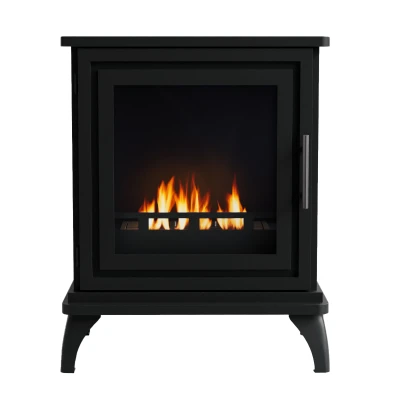 ScandiFlames Nashville i svart ScandiFlames Nashville - Frittstående bioetanolpeis i vedovndesign med svart finish