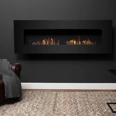 Svart Nero 1750 Nero 1750 veggmontert biopeis fra Icon Fires i svart