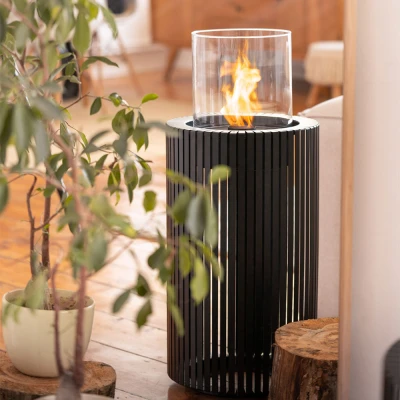 Planika Mandala rund frittstående biopeis