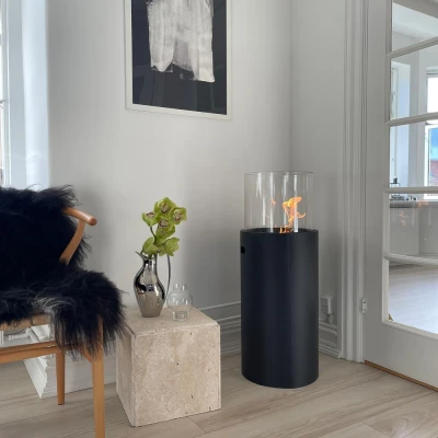 Ute bioetanol peis Svart utendørs biopeis