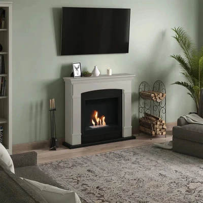 Hals Bioetanolpeis i Beige fra TAGU Hals Beige Biopeis i mykt beige design for moderne hjem