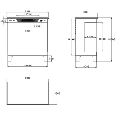 Aflamo Tower 3D 56 cm elektrisk peis