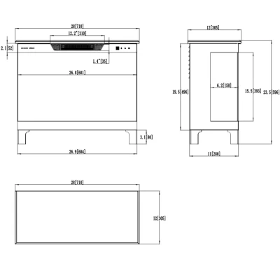 Aflamo Tower 3D 71 cm elektrisk peis