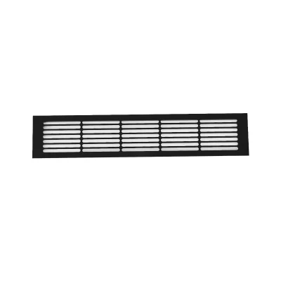Ventilationsrist Sort - 50x10 cm med et ventilationsareal 214 cm2