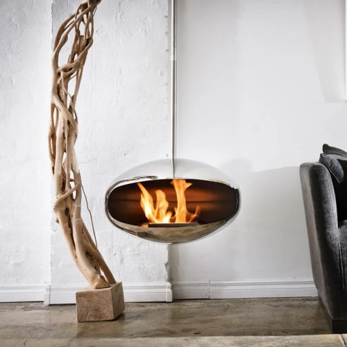 Stål biopeis fra Cocoon til tak Cocoon Aeris fra Cocoon Fire i polert stål