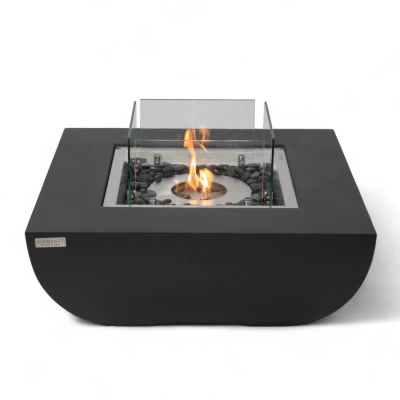 Aurora biopeis – Matt sort firkantet peis med 8,2 kW varmeeffekt | Biopeiser-shop.no AURORA bioetanol ildbord
