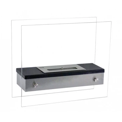 Liten biopeis med stål i bunnen og glassplater på alle fire sider.