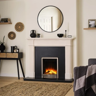 Sway Classic Elektrisk Peis med Svart/Krom Frontpanel – Innebygd Elektrisk Peis