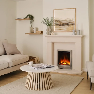 Sway Elegance Elektrisk Peis med Krom og Nikkel Frontpanel – Innebygd Elektrisk Peis