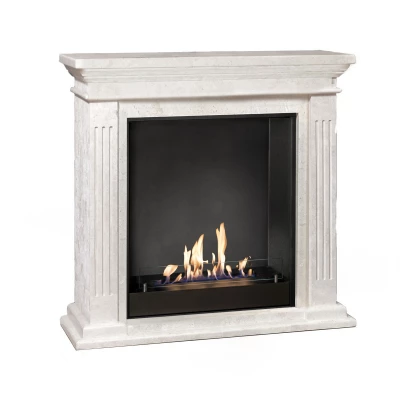 Cadiz frittstående surroundpeis fossil stone hvit | Xaralyn Frittstående sourroundpeis i engelsk design, fossil stone hvit - Cadiz Xaralyn