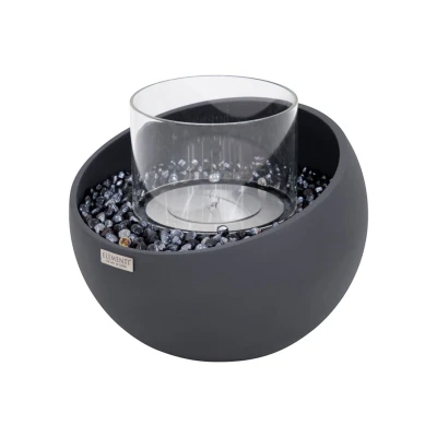 Firenze biopeis – Sort rund modell i fiberbetong med glass | Biopeiser-shop.no FIRENZE Biopeis Bowl S – Skifer Svart