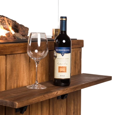 Sidebord i teak til gasspeis-bord