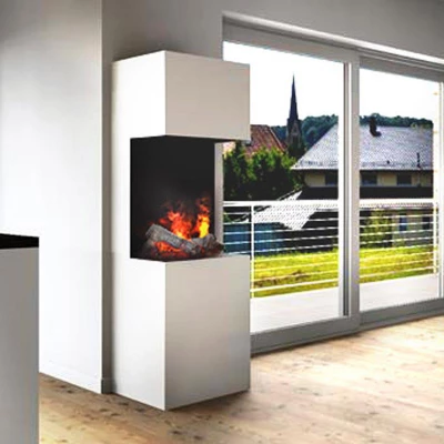Beethoven høy opti-myst peis med tre åpne sider | Glow Fire Beethoven Glow Fire