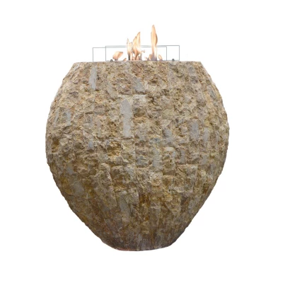 Shigo Hvit Fossil Stone Frittstående biopeis | Biopeiser Frittstående biopeis Shigo fra Xaralyn i Hvit Fossil Stone