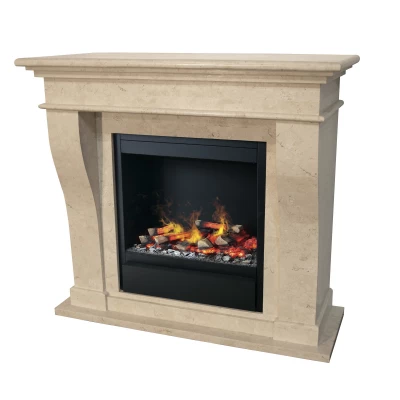Kreta Fossil Stone Surround vanndamp peis hvit Kreta Fossil Stone Surround vanndamp peis hvit