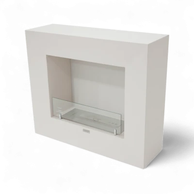 MILANO biopeis – Cream White frittstående peis i fiberbetong | Biopeiser-shop.no MILANO – Kremhvit