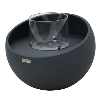 Firenze biopeis – Slate Black rund ildskål i sort fiberbetong | Biopeiser-shop.no FIRENZE Biopeis Bowl – Skifer Svart