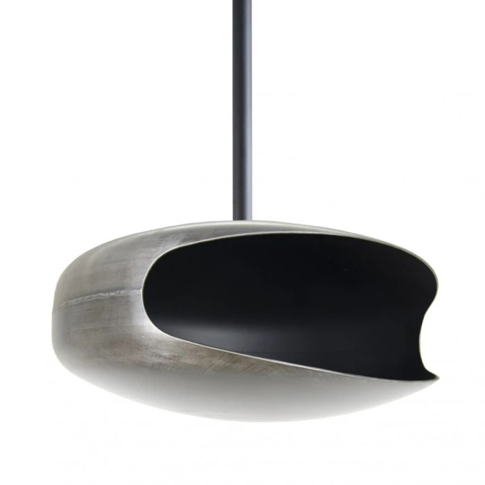 Hein og Haugaard UFO-50 New York Grå Rund takmontert biopeis i stål med flott flamme