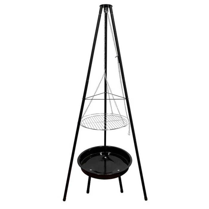 Tripod med rist og bålpanne