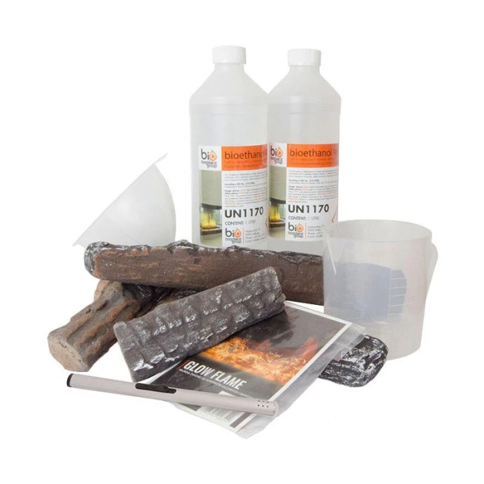 Dekorasjonspakke 1: inkludert bioetanol til peis
