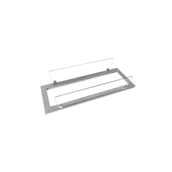 Stålramme med glass til 45 cm superior brannkar | Biopeiser Flott stålramme med glass på to sider, 45 cm bioetanol brannkar