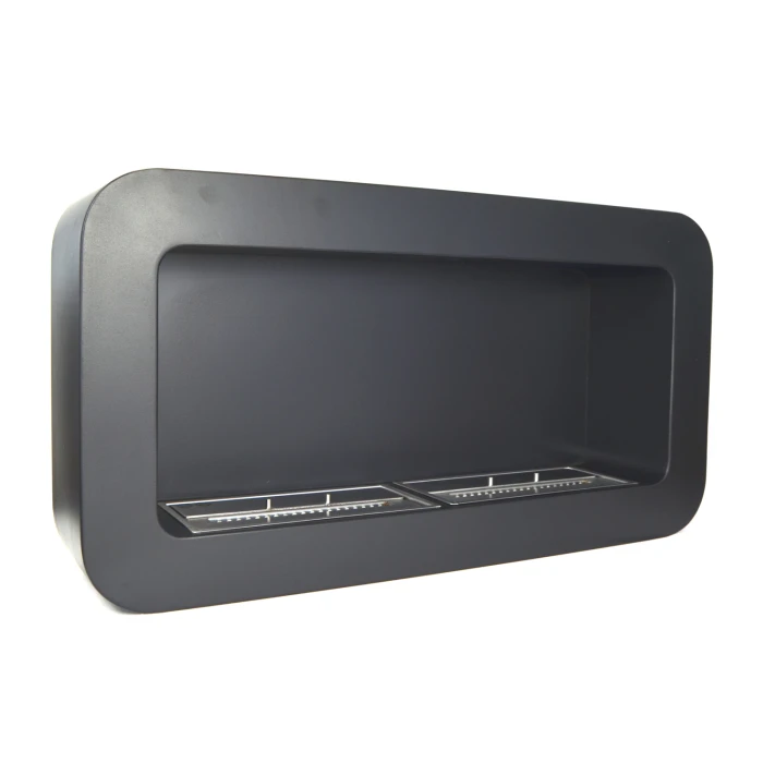 Svart rektangulær buet biopeis