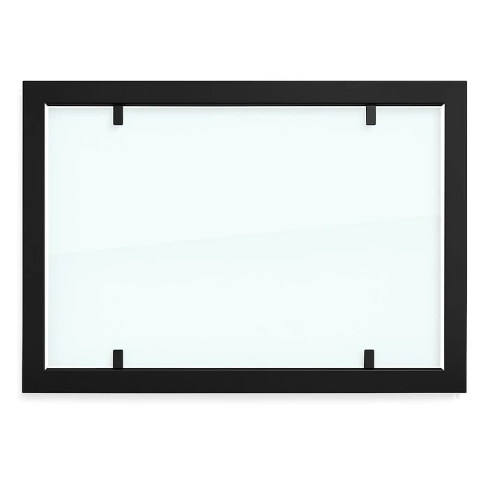 Sort stål ytterramme med fullglass til Foco Two 800 biopeiser.