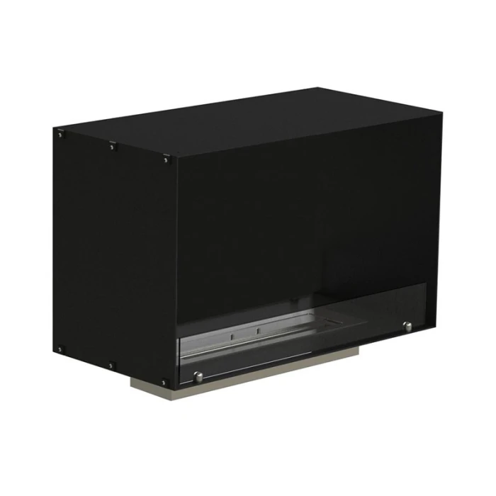 Foco One 800 - en-sidig bioetanol peis til installasjon i en vegg, med flammesyn fra fronten.