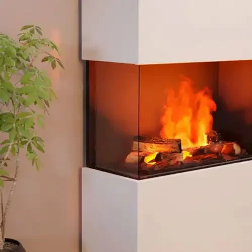 Glow Fire glasspanel for vanndamppeiser