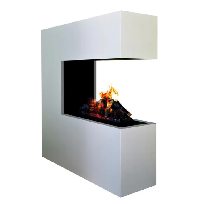 Glow Fire Schiller Hvit - OMC 600 | Frittstående vanndamp peis, 120 cm x 120 cm x 38 cm