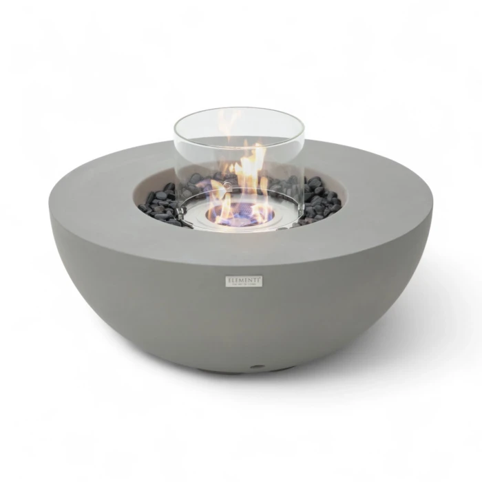 Roca biopeis i Space Grey – rund fiberbetongpeis med bronsefarget dekorglass og glassinnsats.