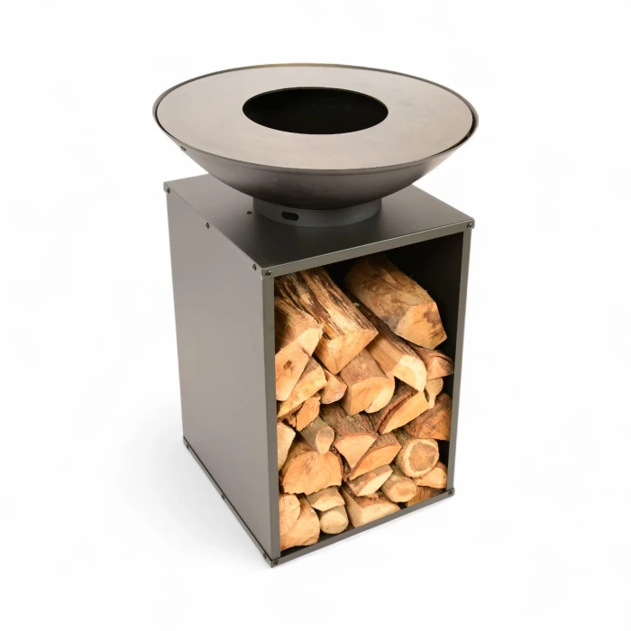 Onyx Ø60 Bålfat med Grill og Vedoppbevaring