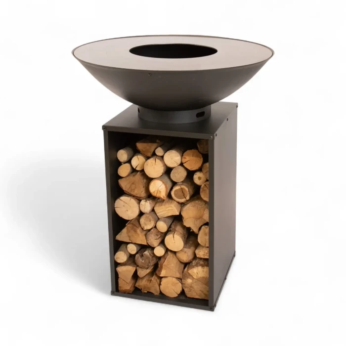 Onyx Ø80 Bålfat med Grill og Vedoppbevaring