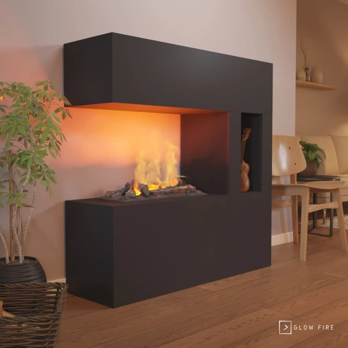 Schiller Pocket Black - Frittstående vanndamp peis | Kjøp nå Schiller Pocket Svart - OMC 600 Frittstående Vanndamp Peis - Realistisk Flamme, Miljøvennlig Design